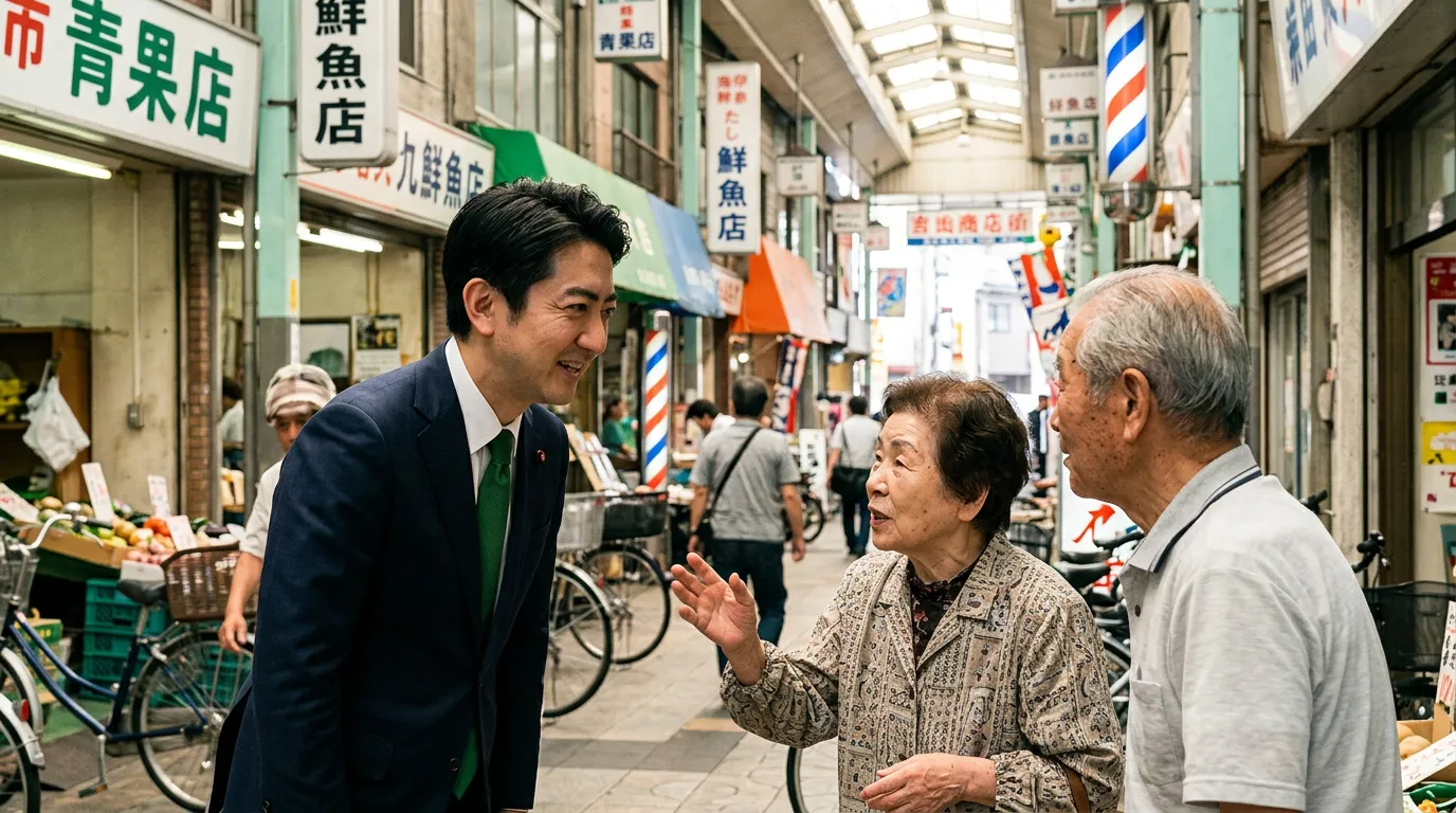 地域住民と対話する佐藤健一